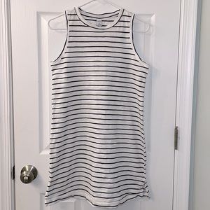 Old Navy Sleeveless Shirt Dress White/Navy Blue Size XS